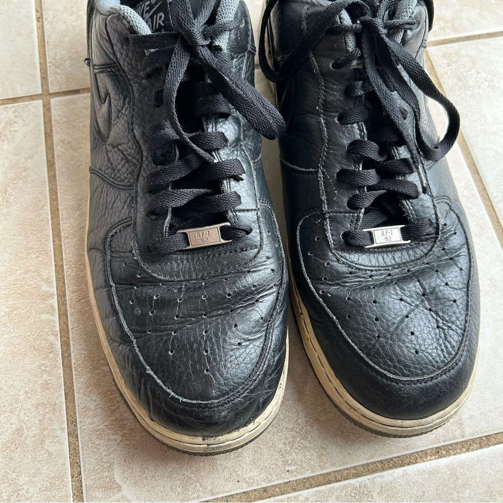 Nike Air Force 1 Men's Black Sneakers Size 15 Basketball Athletic Grunge - Picture 3 of 13